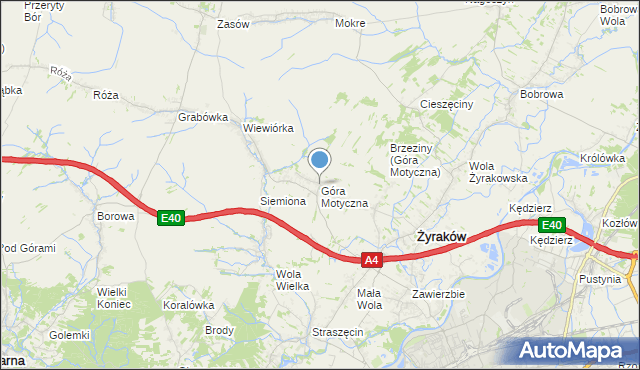 mapa Góra Motyczna, Góra Motyczna na mapie Targeo